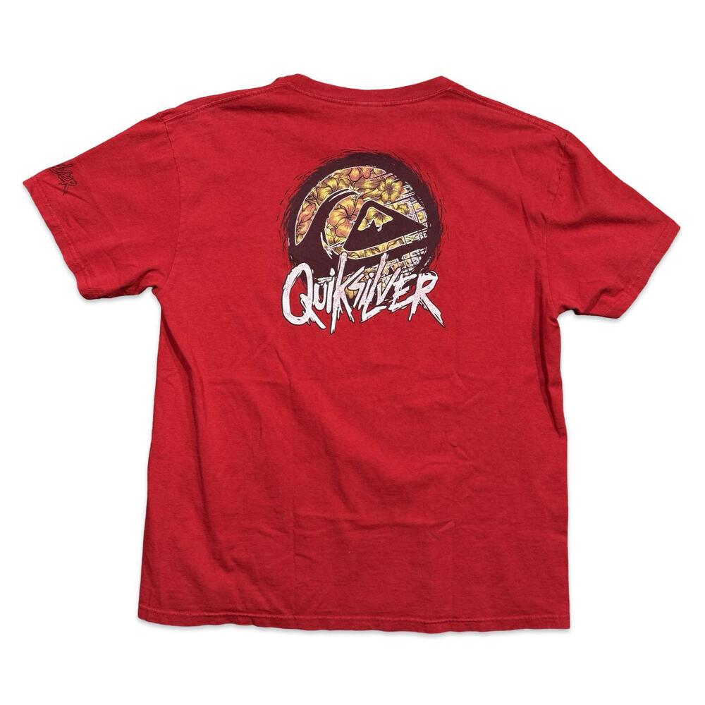 Vintage Quiksilver Y2k Surfing Hawaiian Flower Graphic Tee